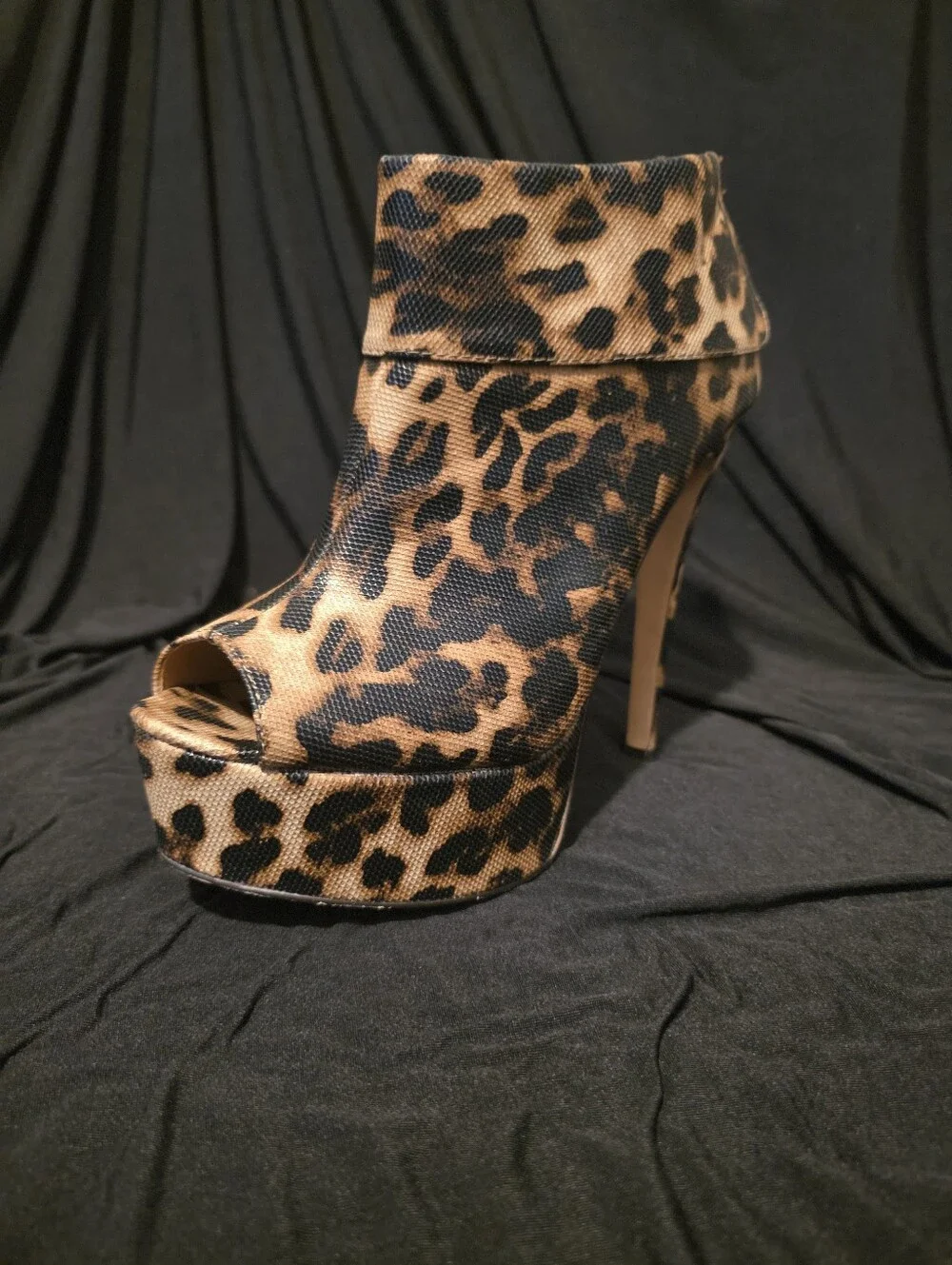Izabella Rue Leopard Platform Stiletto Booties - Leopard Print